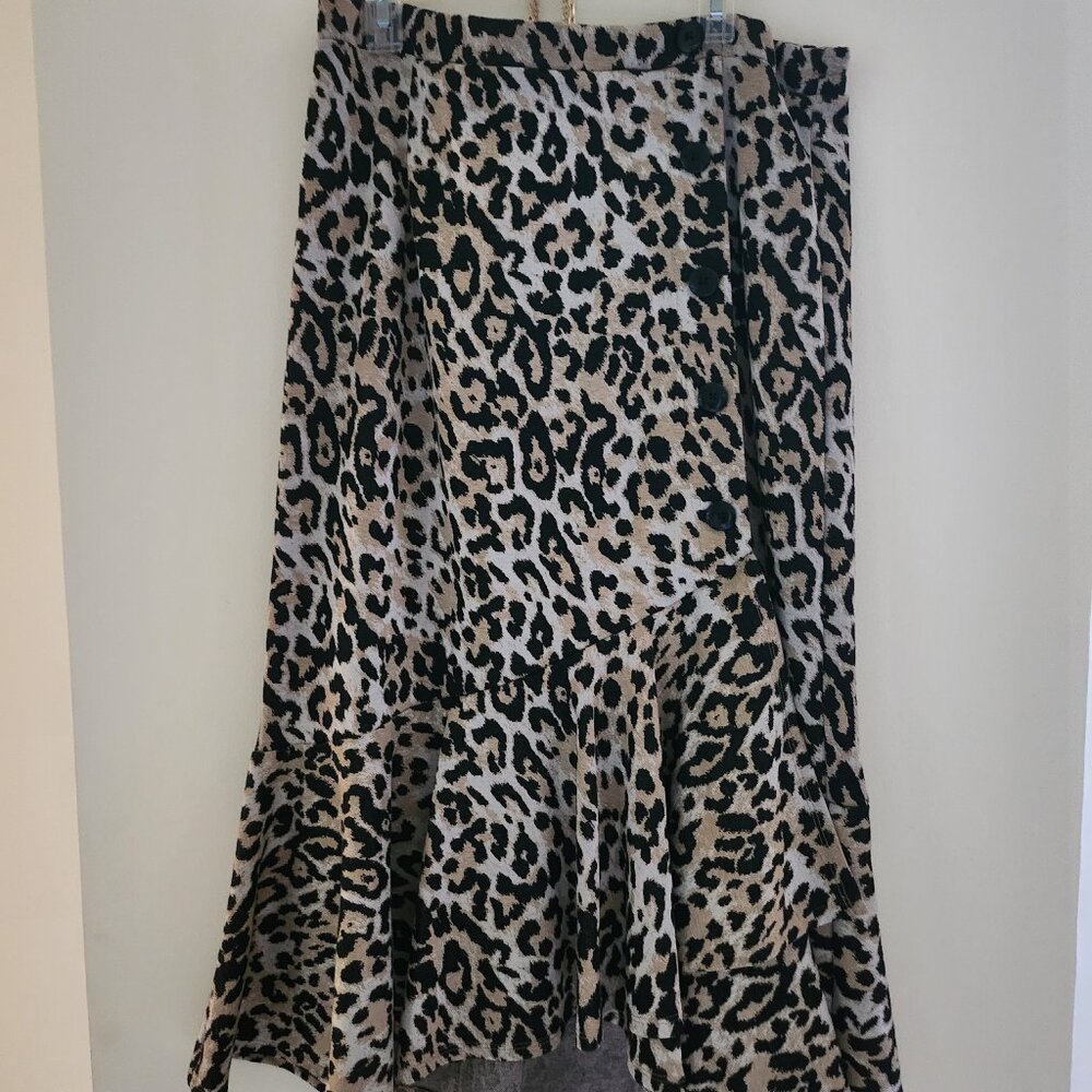 Animal Print Midi Length Skirt